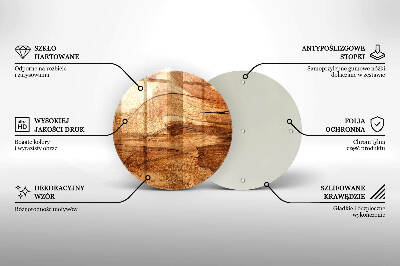 Dessous de bougie ronde Texture de planche en bois