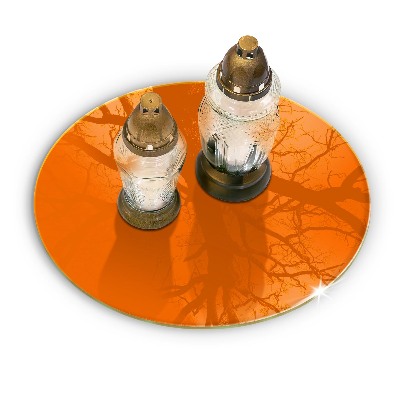 Dessous de bougie ronde Couleur orange