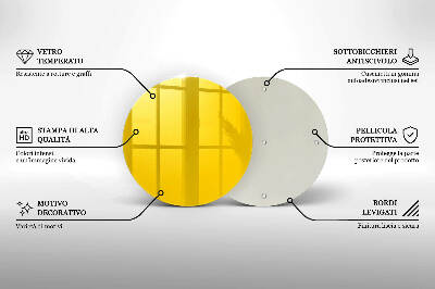 Dessous de bougie ronde Couleur jaune