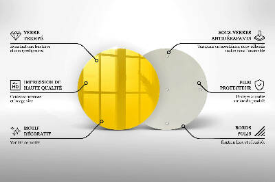 Dessous de bougie ronde Couleur jaune