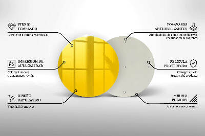 Dessous de bougie ronde Couleur jaune