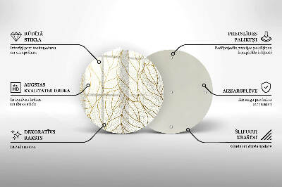 Dessous de bougie ronde Motif de feuilles en dessin au trait