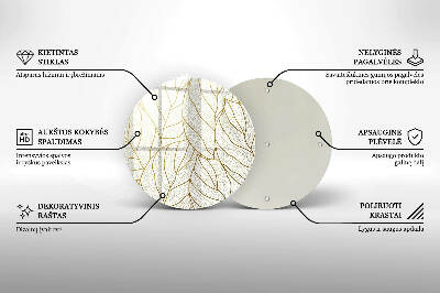 Dessous de bougie ronde Motif de feuilles en dessin au trait