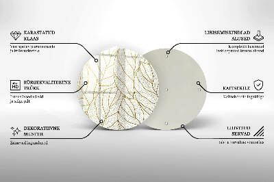 Dessous de bougie ronde Motif de feuilles en dessin au trait