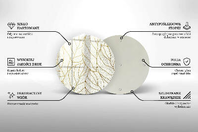 Dessous de bougie ronde Motif de feuilles en dessin au trait