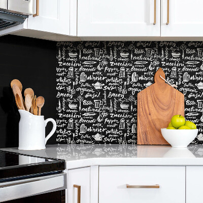 Panneau mural salle de bain Panneaux de cuisine en noir et blanc