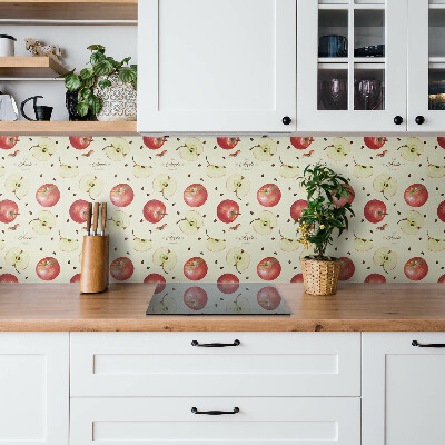 Panneau mural salle de bain pommes rouges