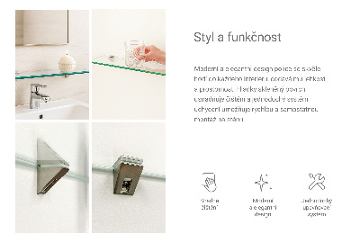 Tablette de salle de bain en verre transparent