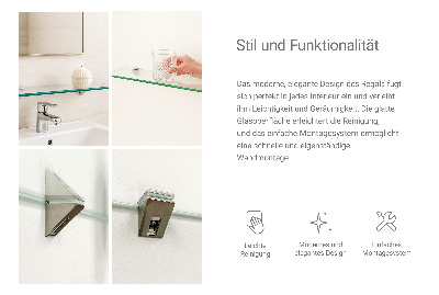 Tablette de salle de bain en verre transparent