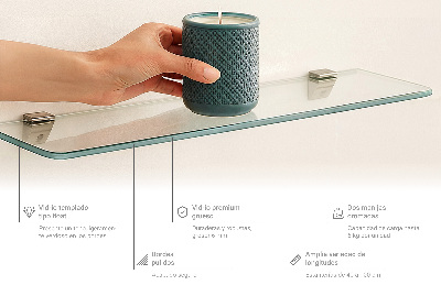 Tablette de salle de bain en verre transparent