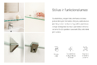 Tablette de salle de bain en verre transparent