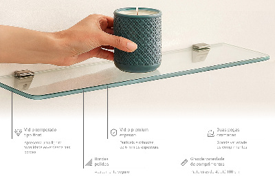 Tablette de salle de bain en verre transparent
