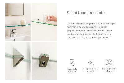 Tablette de salle de bain en verre transparent