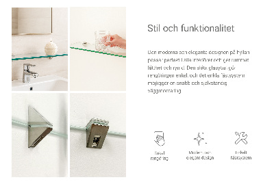 Tablette de salle de bain en verre transparent