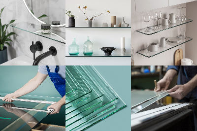 Tablette de salle de bain en verre transparent