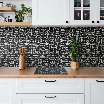 Carreaux vinyle Panneaux de cuisine en noir et blanc