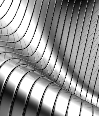 Store intérieur en abstraction métallique