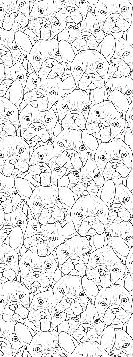 Store intérieur fenêtre avec motifs de chiens dessinés