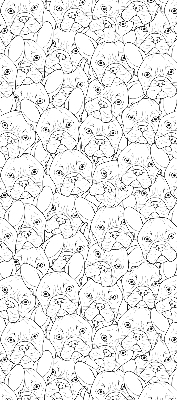Store intérieur fenêtre avec motifs de chiens dessinés
