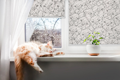 Store intérieur fenêtre avec motifs de chiens dessinés