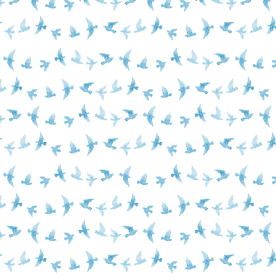 Store intérieur oiseaux bleus