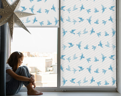 Store intérieur oiseaux bleus