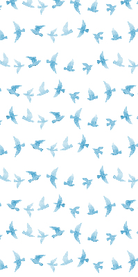 Store intérieur oiseaux bleus