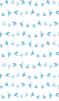 Store intérieur oiseaux bleus