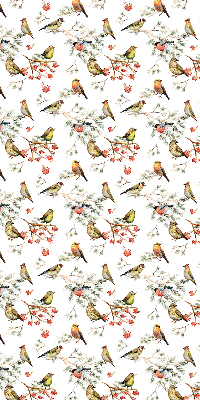 Store intérieur avec des oiseaux posés sur les branches
