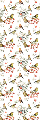 Store intérieur avec des oiseaux posés sur les branches