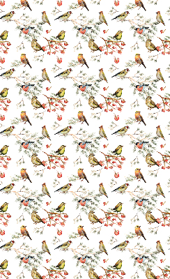 Store intérieur avec des oiseaux posés sur les branches