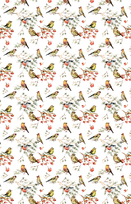 Store intérieur avec des oiseaux posés sur les branches