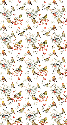 Store intérieur avec des oiseaux posés sur les branches