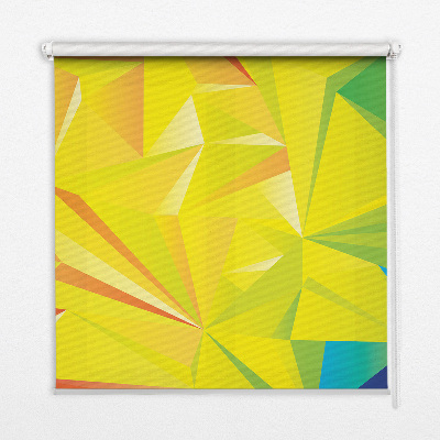 Store intérieur avec motifs d'origami colorés