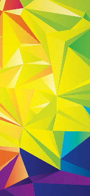 Store intérieur avec motifs d'origami colorés