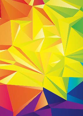 Store intérieur avec motifs d'origami colorés