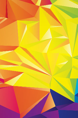 Store intérieur avec motifs d'origami colorés