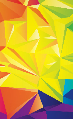 Store intérieur avec motifs d'origami colorés