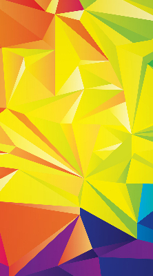 Store intérieur avec motifs d'origami colorés