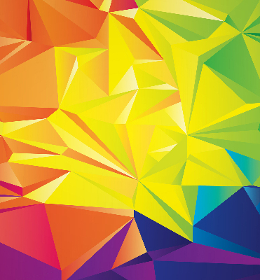 Store intérieur avec motifs d'origami colorés