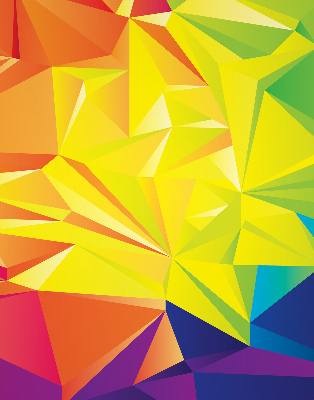 Store intérieur avec motifs d'origami colorés