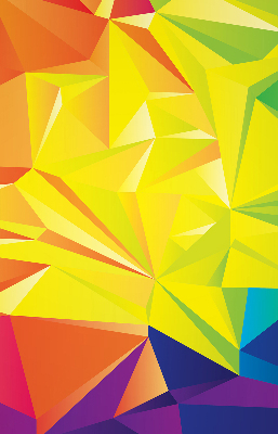 Store intérieur avec motifs d'origami colorés