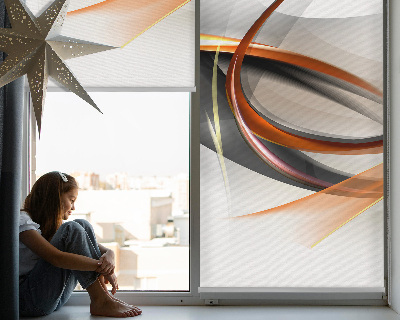 Store intérieur fenêtre à motif de lignes orange