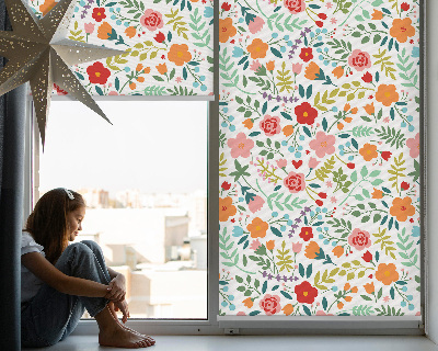 Store enrouleur à fleurs peintes