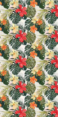 Store intérieur fenêtre pour fleurs et feuilles tropicales