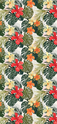 Store intérieur fenêtre pour fleurs et feuilles tropicales
