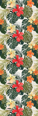 Store intérieur fenêtre pour fleurs et feuilles tropicales