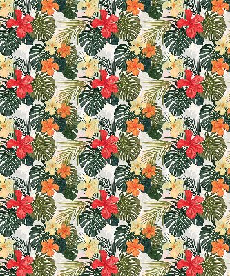 Store intérieur fenêtre pour fleurs et feuilles tropicales