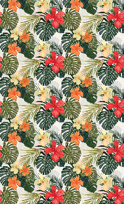 Store intérieur fenêtre pour fleurs et feuilles tropicales