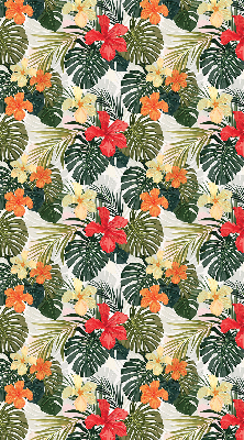 Store intérieur fenêtre pour fleurs et feuilles tropicales